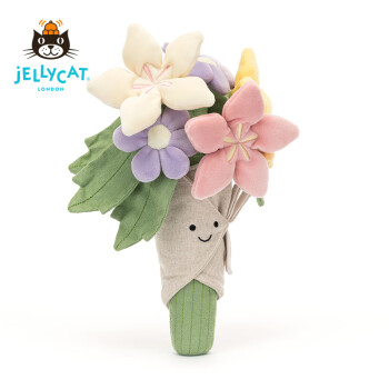 Jellycat手捧花趣味植物趣味花束毛绒玩具安抚儿童公仔玩偶520送女友 手捧花+蓝色防尘袋